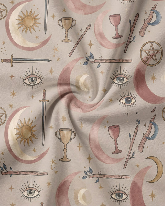 Mystic Tarot Women’s Short Pajama Set – Celestial Moon Sleepwear