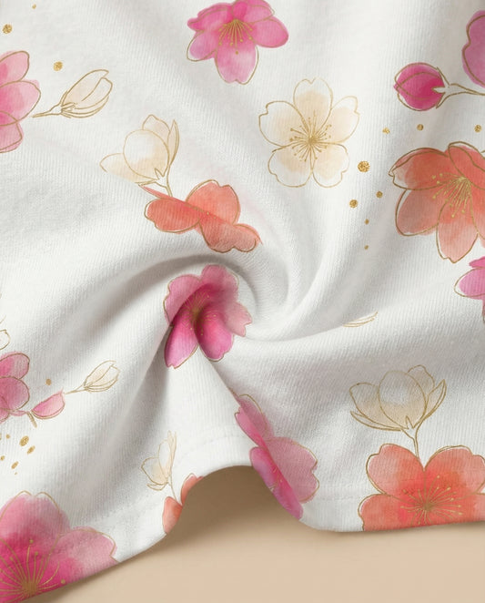 Pink Blossom Women’s Short Pajama Set – Soft Floral Sleepwear