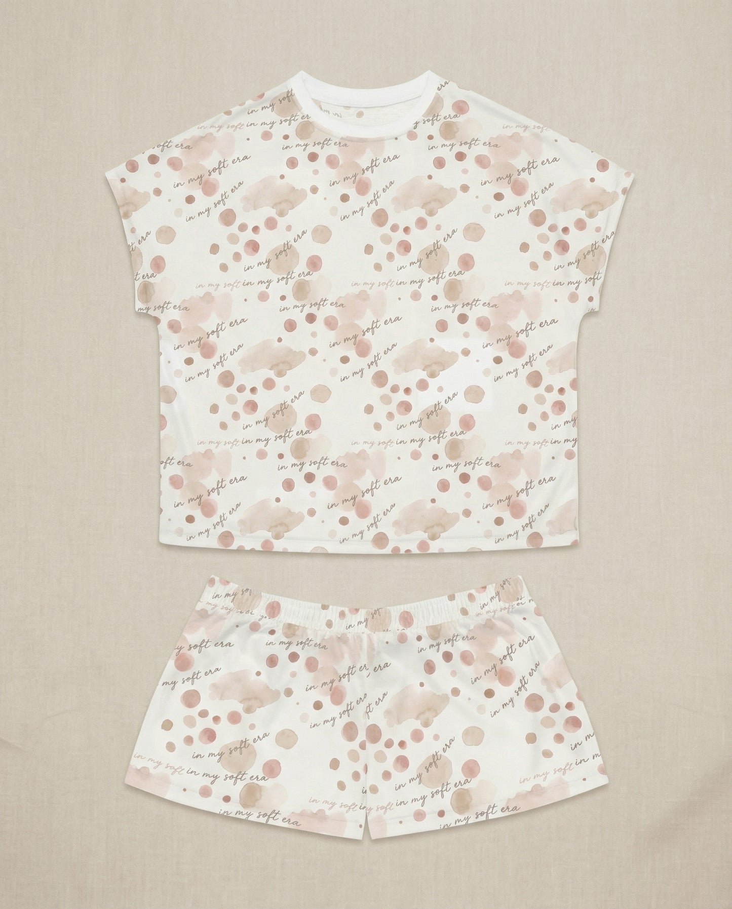 In My Soft Era Women’s Short Pajama Set – Minimal Blush Sleepwear