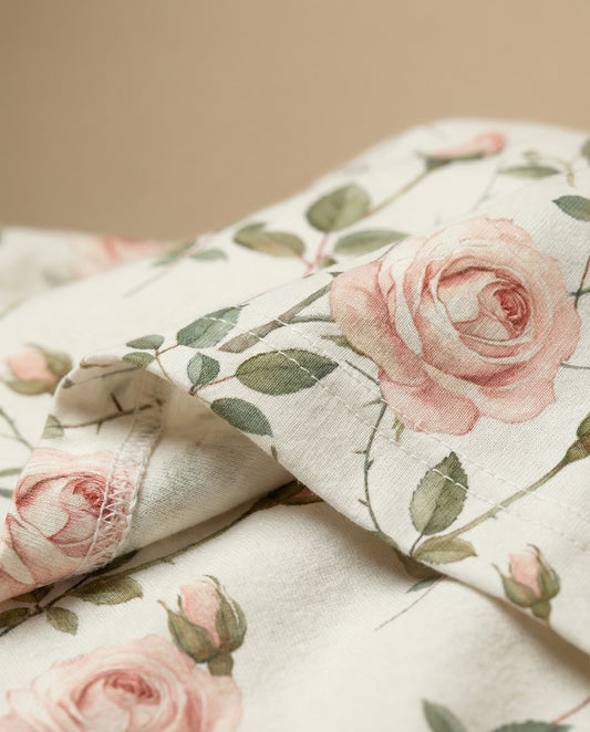 Blush Rose Vine Women’s Short Pajama Set – Romantic Floral Sleepwear