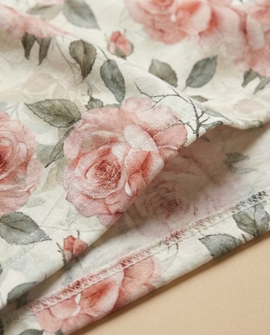 Oversized Blush Rose Women’s Short Pajama Set – Romantic Sleepwear