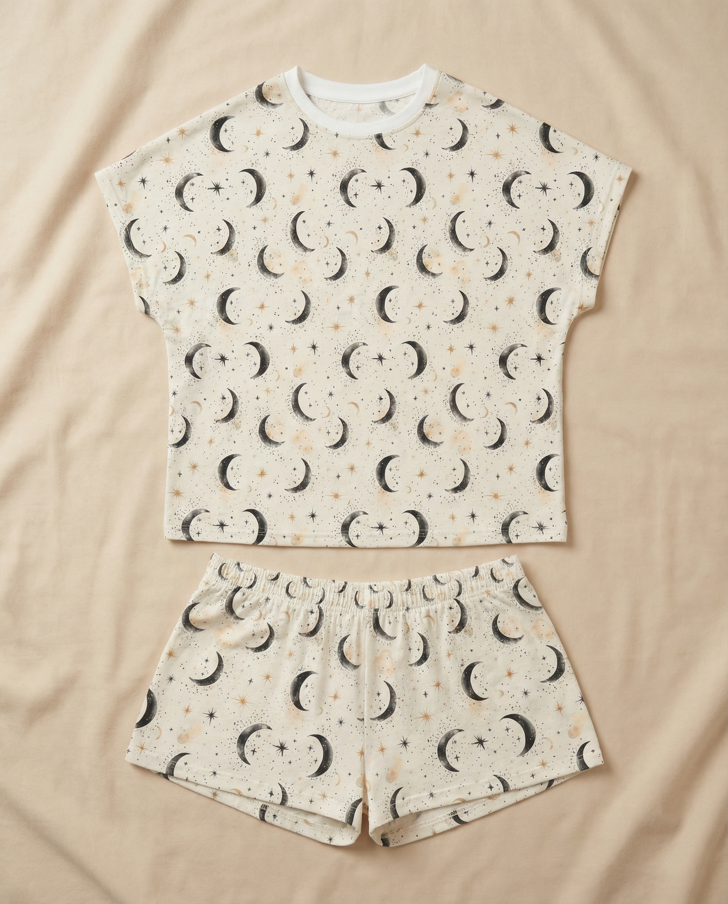 Midnight Moon Women’s Short Pajama Set – Celestial Sleepwear