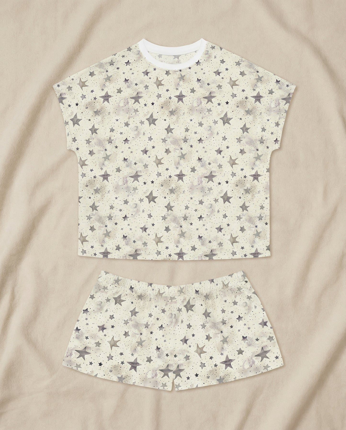 Starry Night Women’s Short Pajama Set – Minimal Celestial Sleepwear