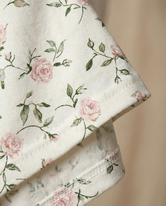 Mini Rose Vine Women’s Short Pajama Set – Soft Floral Sleepwear