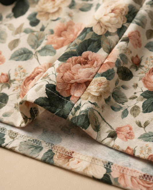 Antique Rose Bouquet Women’s Short Pajama Set – Romantic Floral Sleepwear