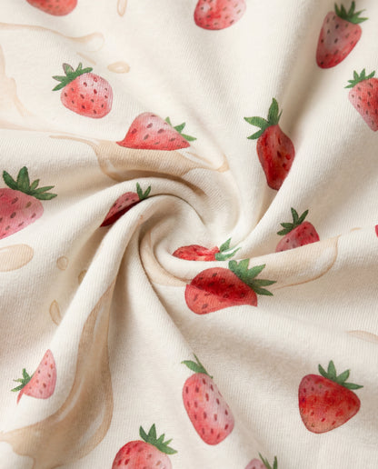 Strawberry Milk Women’s Short Pajama Set – Soft Summer Sleepwear