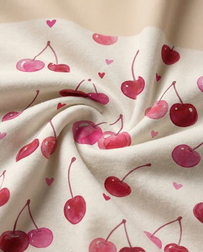 Cherry Love Women’s Short Pajama Set – Soft Romantic Sleepwear