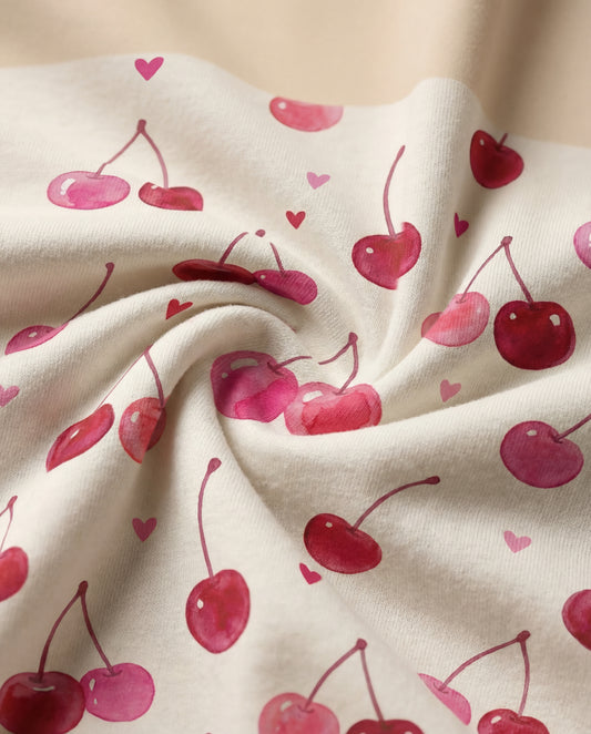 Cherry Love Women’s Short Pajama Set – Soft Romantic Sleepwear