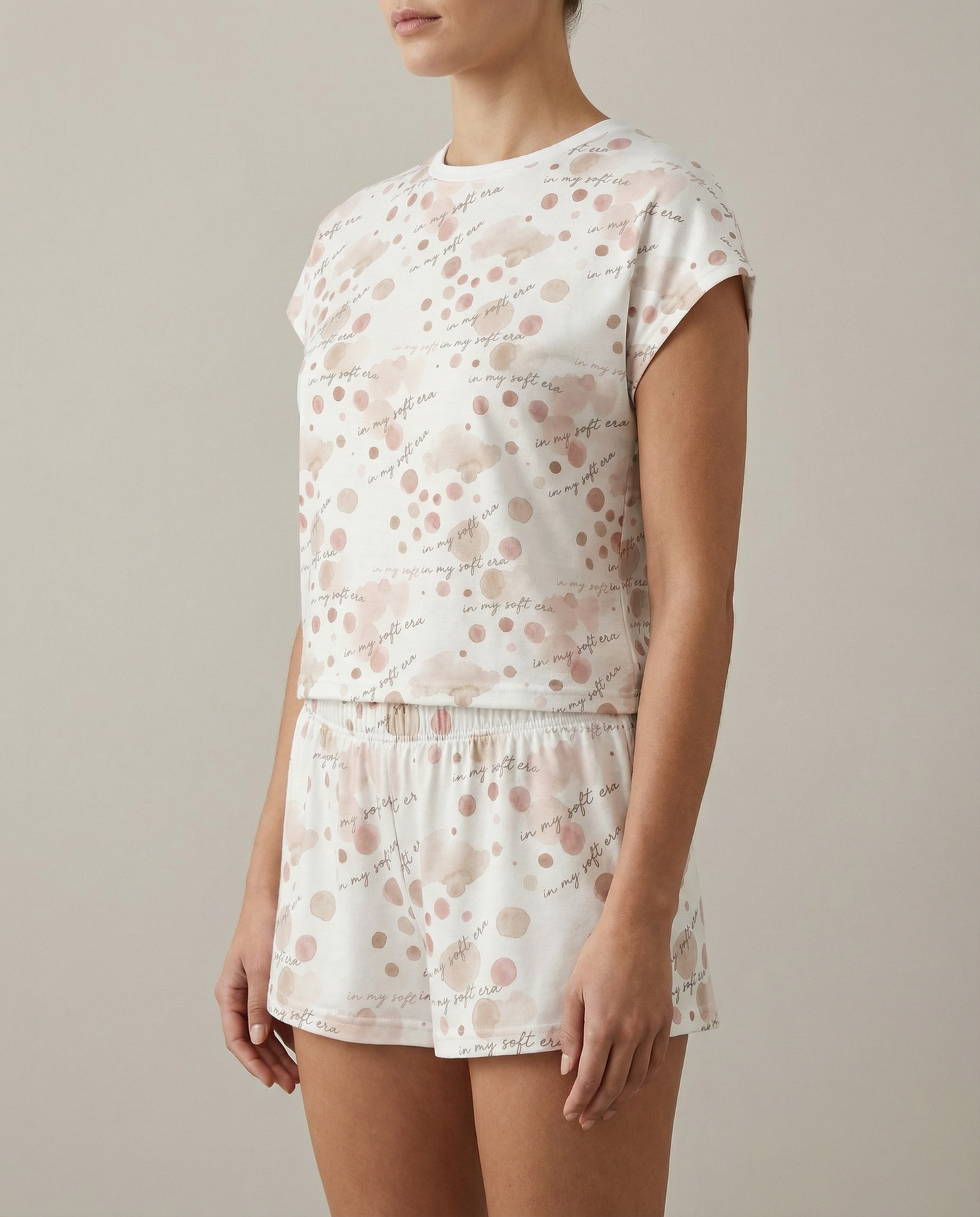 In My Soft Era Women’s Short Pajama Set – Minimal Blush Sleepwear