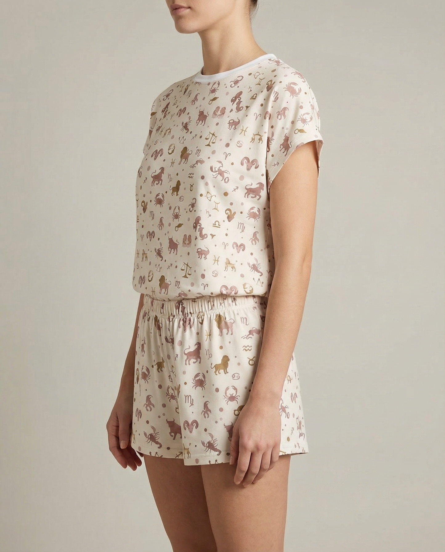 Zodiac Icons Women’s Short Pajama Set – Celestial Sleepwear