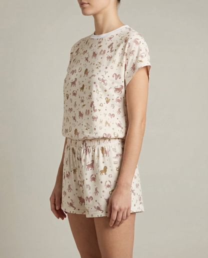 Zodiac Icons Women’s Short Pajama Set – Celestial Sleepwear