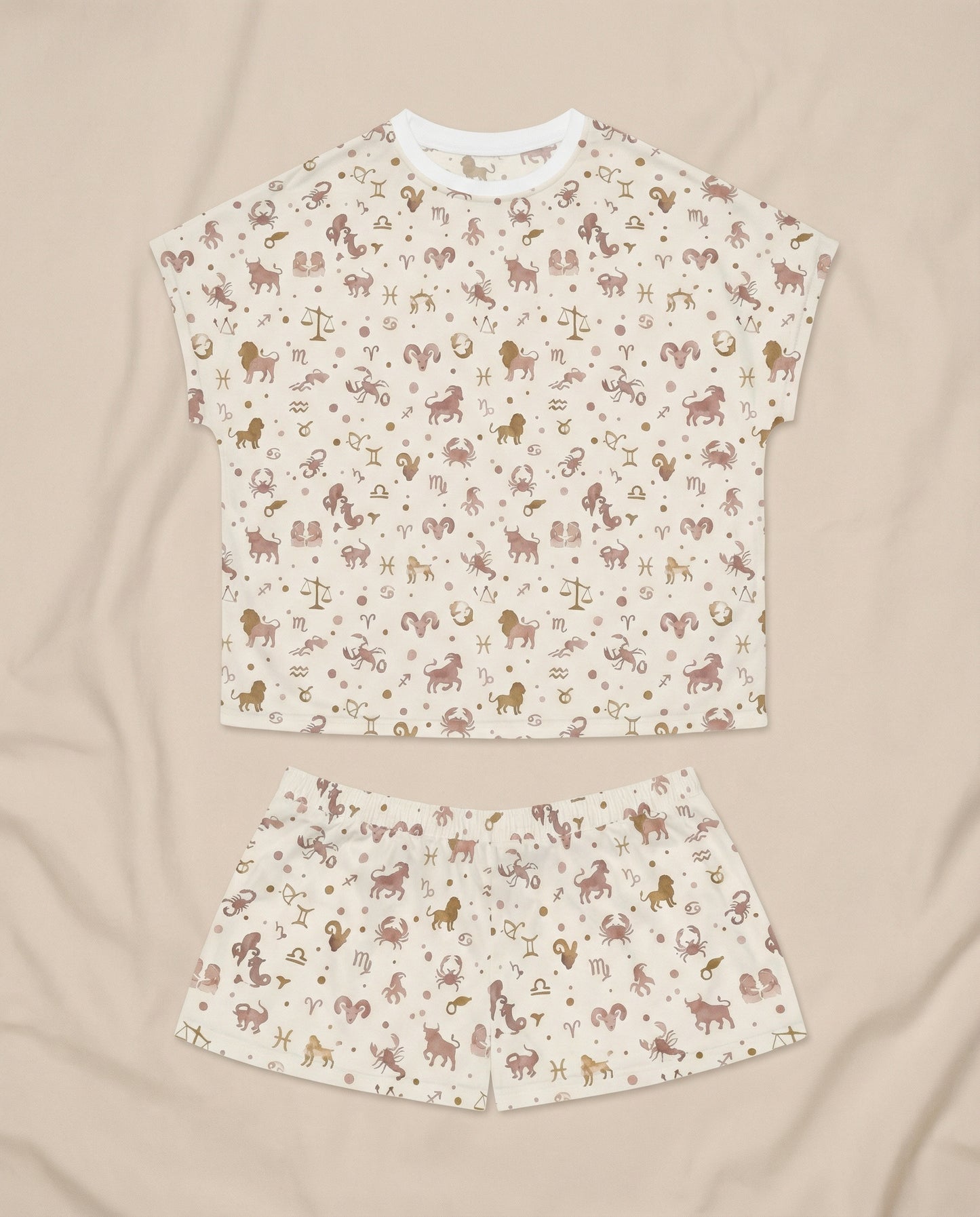 Zodiac Icons Women’s Short Pajama Set – Celestial Sleepwear