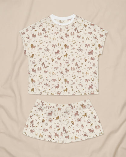 Zodiac Icons Women’s Short Pajama Set – Celestial Sleepwear