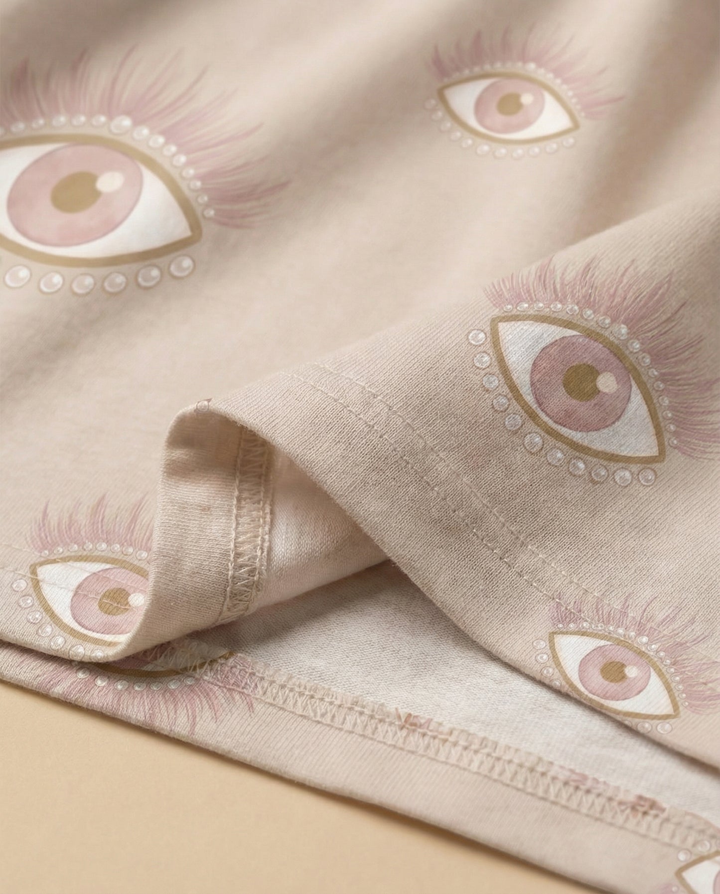 Mystic Eye Women’s Short Pajama Set – Celestial Neutral Sleepwear
