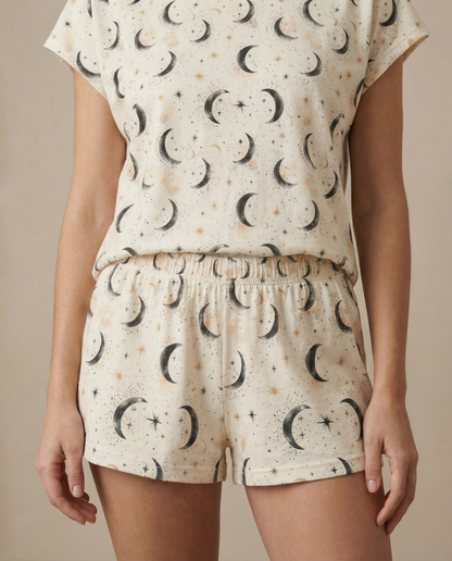 Midnight Moon Women’s Short Pajama Set – Celestial Sleepwear