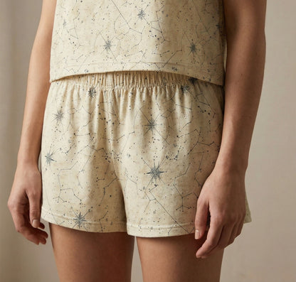 Constellation Map Women’s Short Pajama Set – Celestial Sleepwear