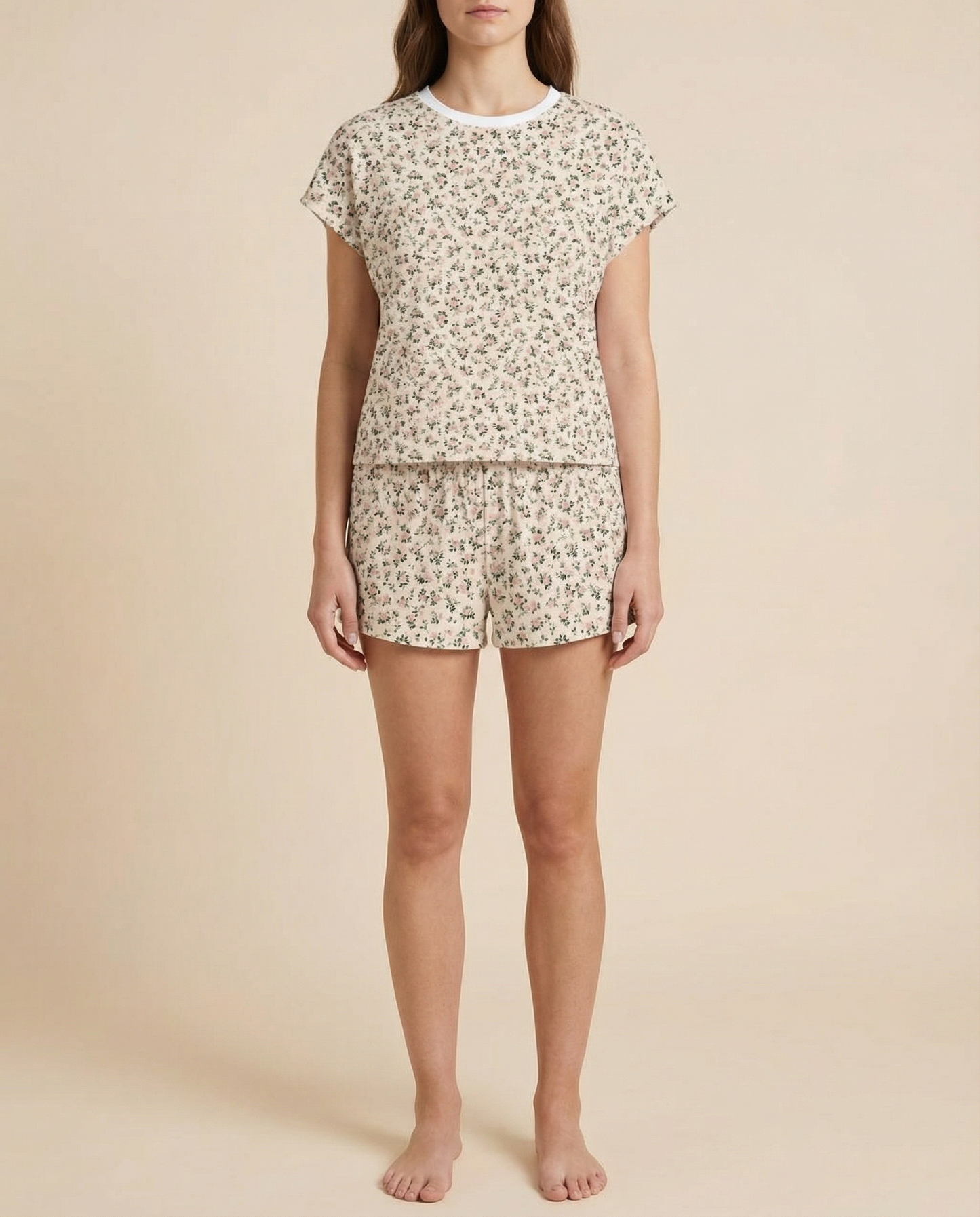 Tiny Rose Garden Women’s Short Pajama Set – Soft Floral Sleepwear