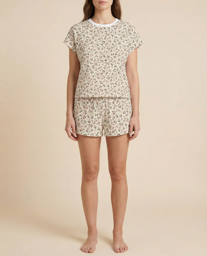 Tiny Rose Garden Women’s Short Pajama Set – Soft Floral Sleepwear