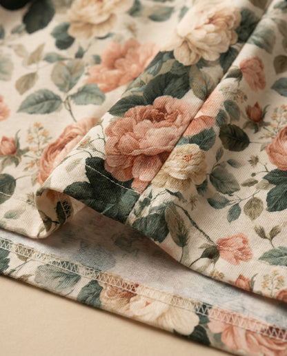 Antique Rose Bouquet Women’s Short Pajama Set – Romantic Floral Sleepwear