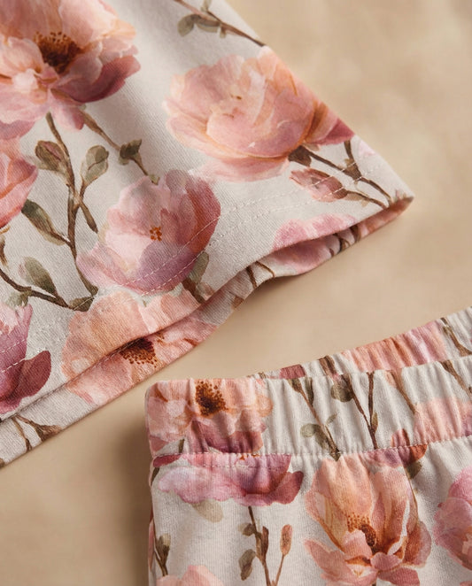 Blush Blossom Women’s Short Pajama Set – Romantic Floral Sleepwear